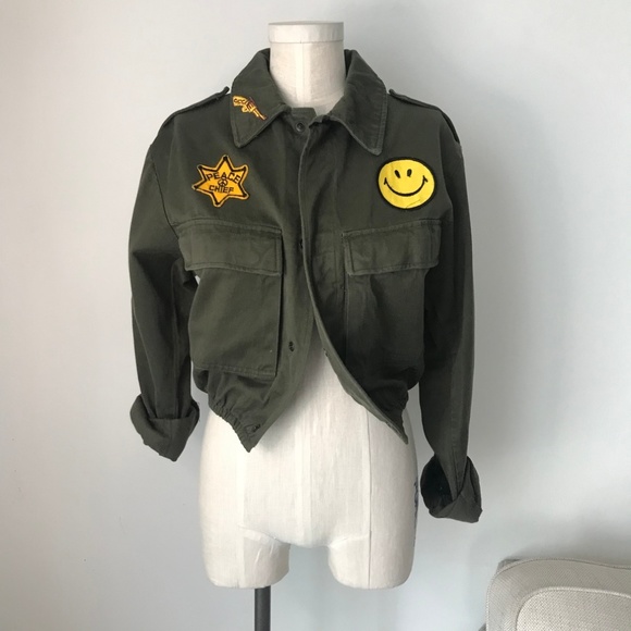 Jackets & Blazers - Replay Vintage Green Patch Bomber Jacket